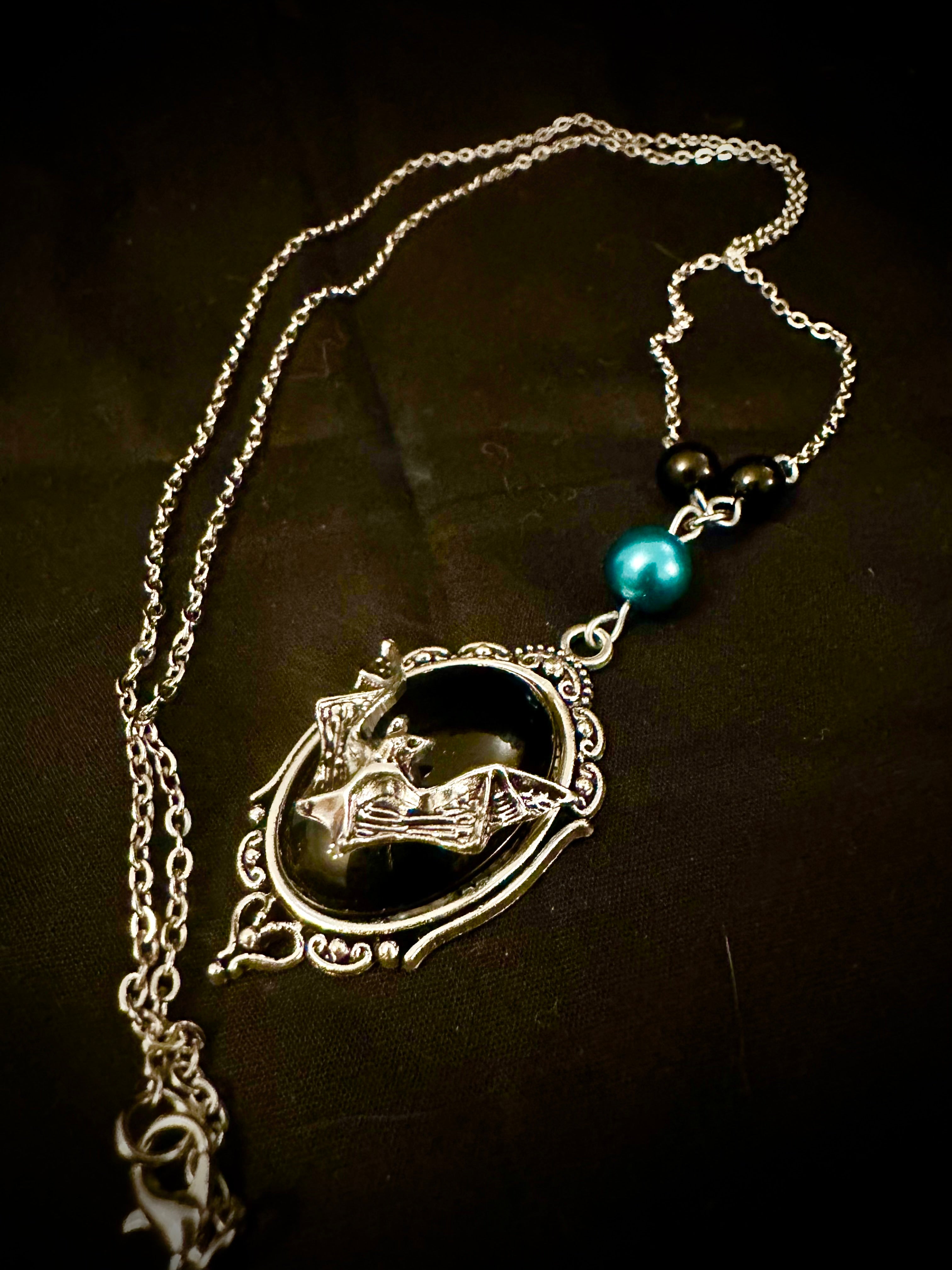 Black Bat Charm Necklace