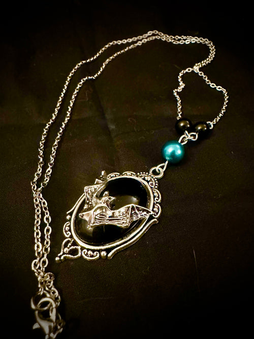 Black Bat Charm Necklace